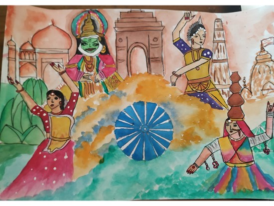 Independence Day, painting by Mahathi Shanagala