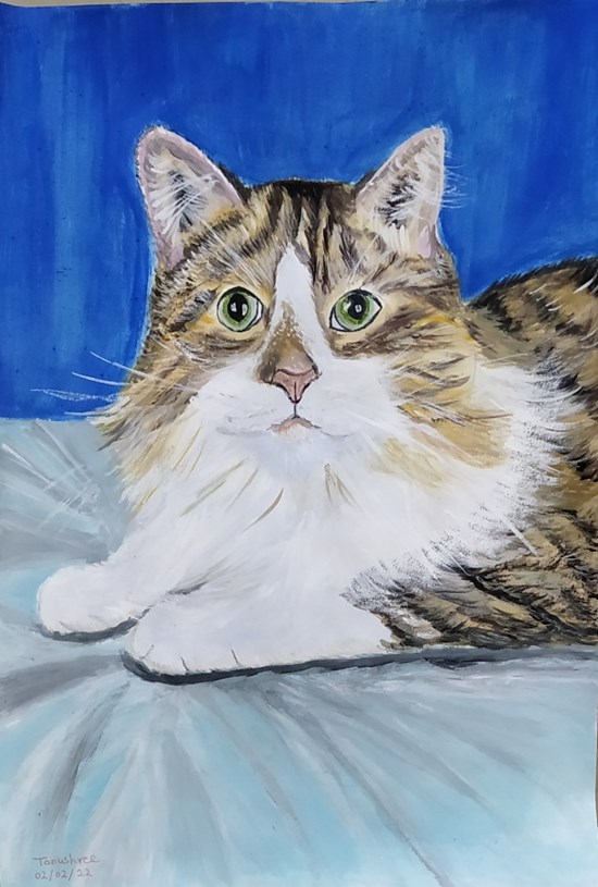 Wait A Meow-Ment, painting by Tanushree Bhattacharya