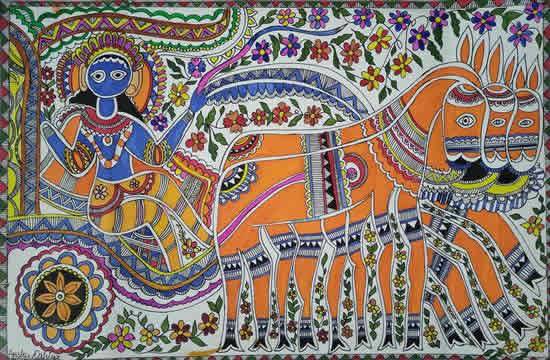 Painting  by Anshu Dahiya - Madhubani painting