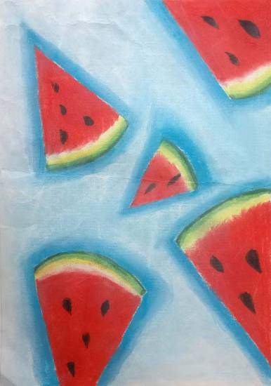 Watermelon, painting by Kaavya Maheshwari