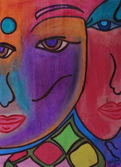 Abstract Face painting, painting by Akshipra Jangid