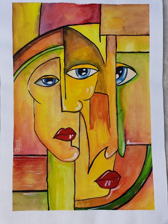 Abstract face Painting, painting by Akshipra Jangid