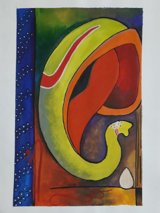Ganesha abstract painting, painting by Akshipra Jangid