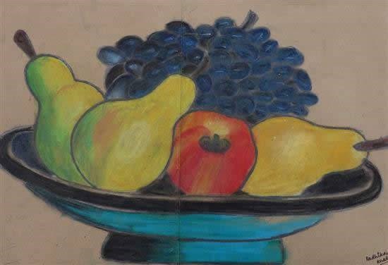 Fruits Plate, painting by Radhika Khatter