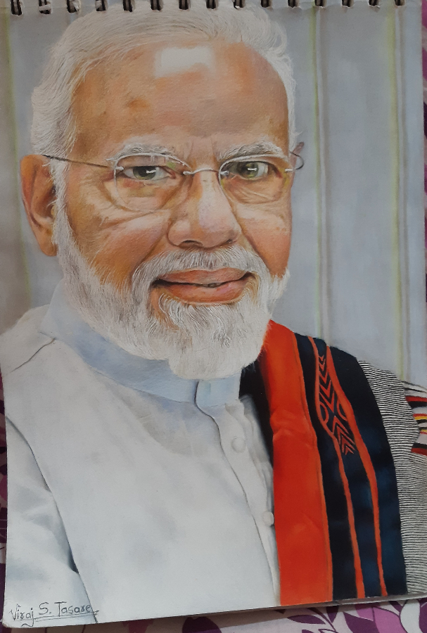 Portrait sketch of Hon. Mr. Narendra Modi ( Prime Minister Of India ) -  Famous celebrity sketch | OpenSea