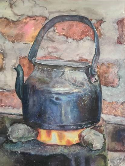 The Kettle, painting by Srijoni Biswas