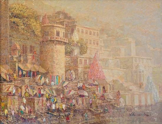 Banaras - 44, painting by Yashwant Shirwadkar