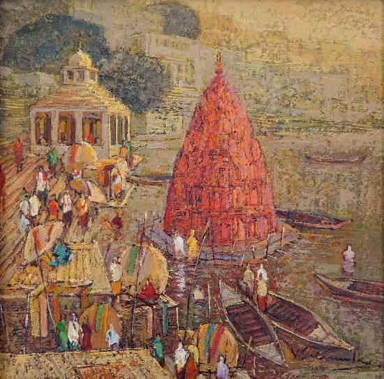 Banaras - 42, painting by Yashwant Shirwadkar