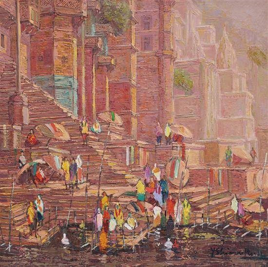 Banaras - 176, painting by Yashwant Shirwadkar