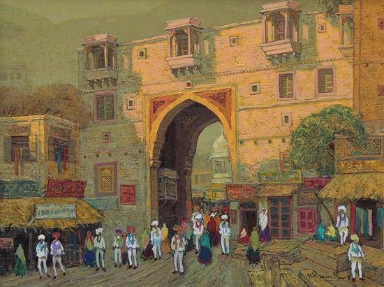 Rajasthan - 34, painting by Yashwant Shirwadkar