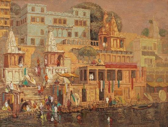 Banaras - 39, painting by Yashwant Shirwadkar