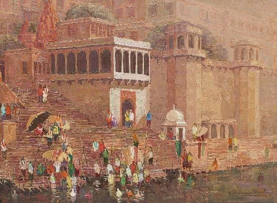 Banaras - 34, painting by Yashwant Shirwadkar