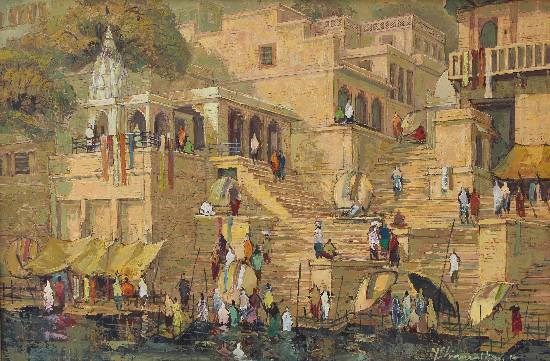 Banaras - 21, painting by Yashwant Shirwadkar