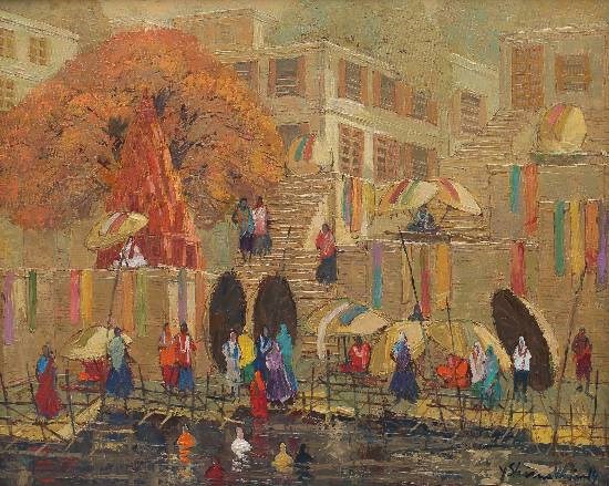 Banaras - 20, painting by Yashwant Shirwadkar