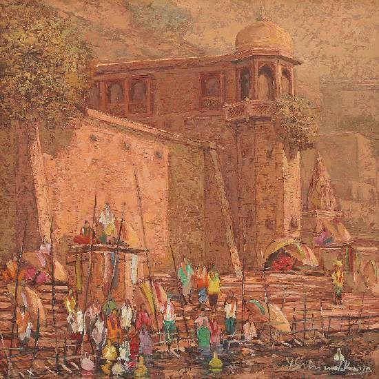 Banaras - 13, painting by Yashwant Shirwadkar