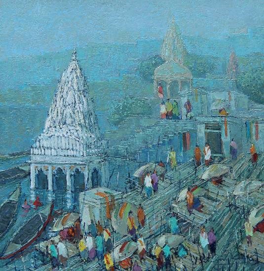 Banaras - 10, painting by Yashwant Shirwadkar