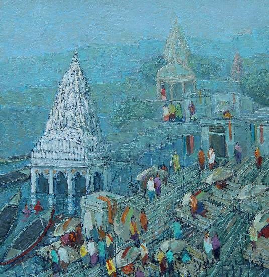 Banaras - 10, painting by Yashwant Shirwadkar
