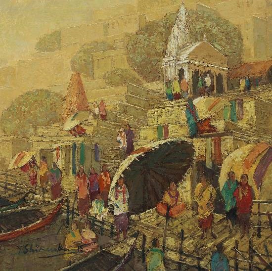 Banaras - 6, painting by Yashwant Shirwadkar