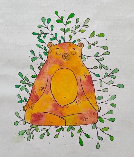 Bear Meditation, painting by Dhruthi Kashyap