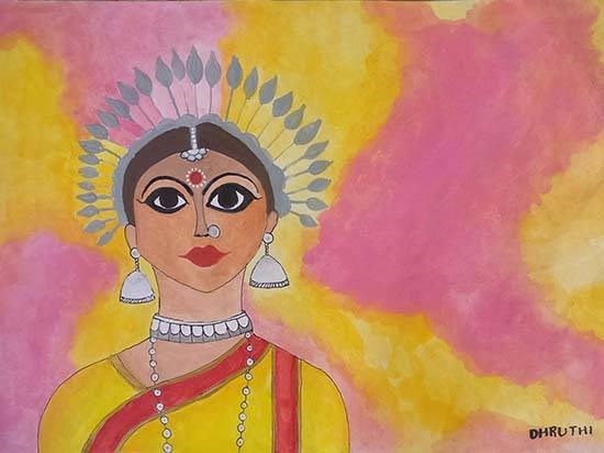 Odissi Dancer, painting by Dhruthi Kashyap