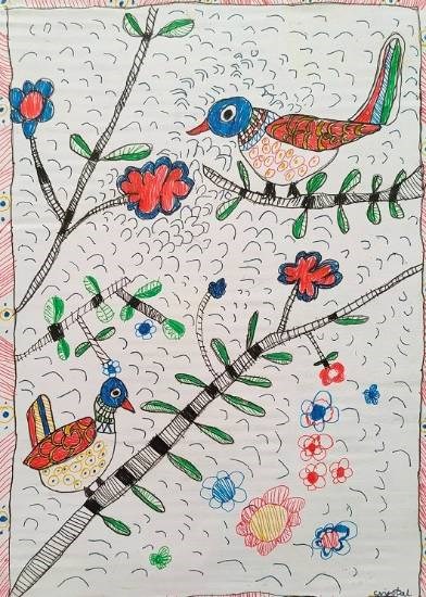 Birds, painting by Pooja Mittal