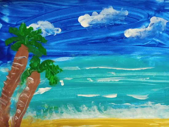 Beach, painting by Ananya 