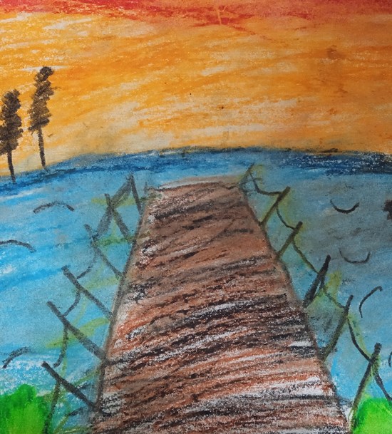 River side, painting by Ananya 