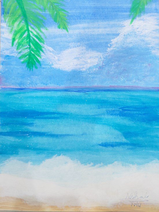 Sea shore, painting by Nihal Das