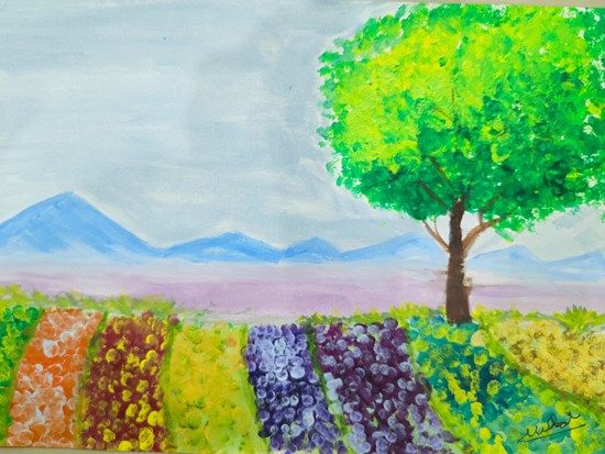 Field of joy, painting by Nihal Das
