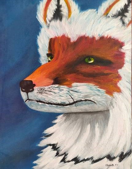 Siberian fox, painting by Sharadhi K V