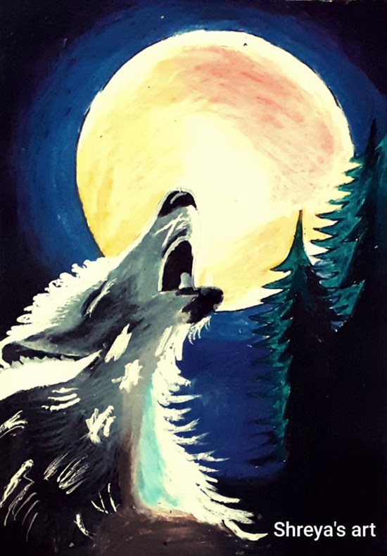 forest life, painting by Shreya Nathan