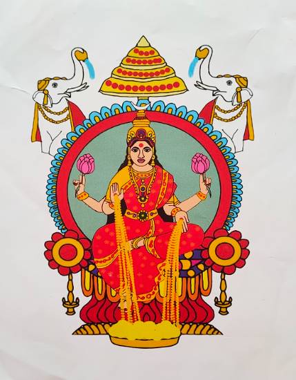 Painting  by Harshit Pustake - Goddess Dhan Lakshmi