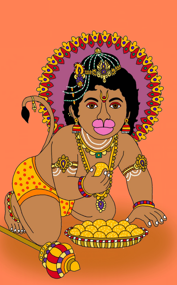 Print  by Harshit Pustake - Lord child hanuman