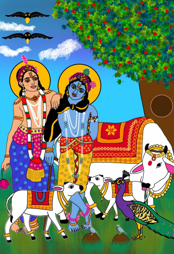 Krishna balram Painting by Harshit Pustake