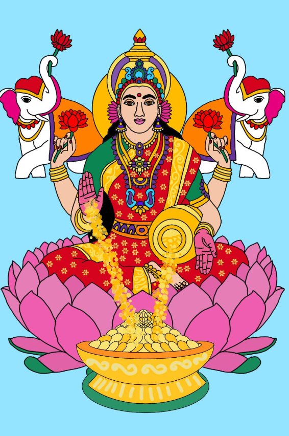 Limited Edition Print  by Harshit Pustake - Goddess lakshmi