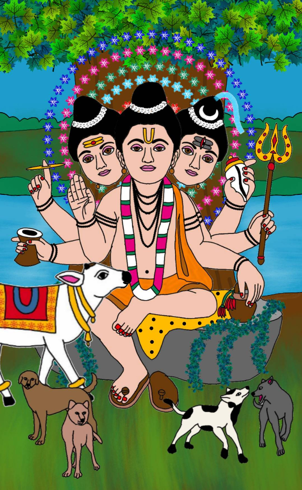Print  by Harshit Pustake - Lord child duttatreya