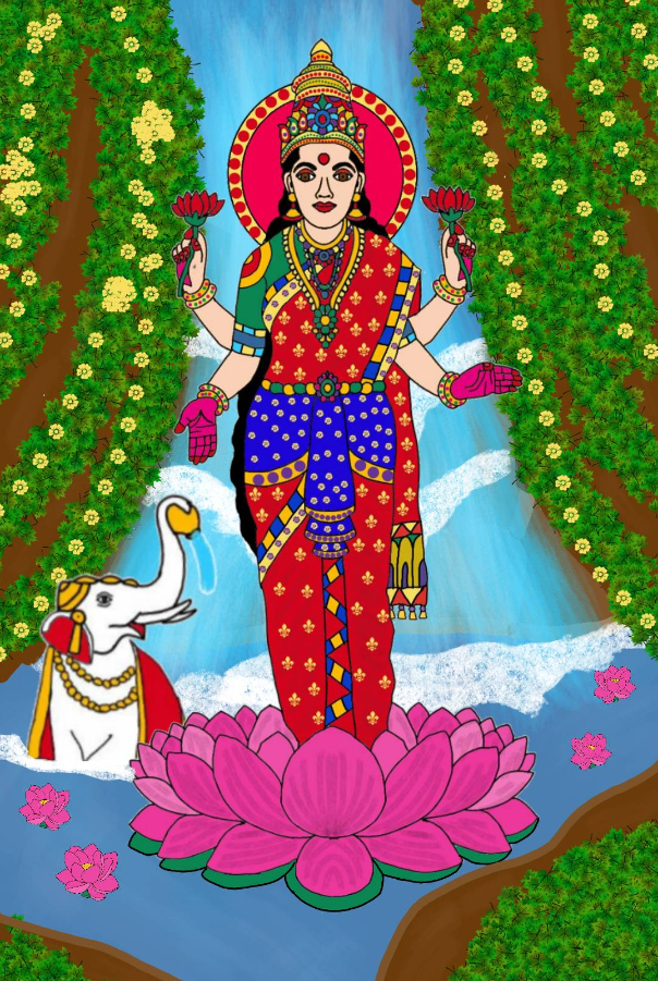 Print  by Harshit Pustake - Goddess lakshmi