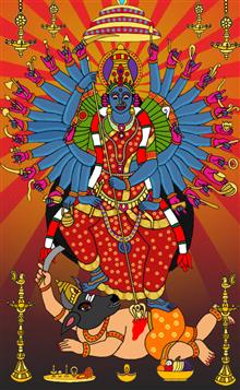 Limited Edition Print  by Harshit Pustake - Mahishasura mardini