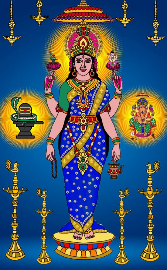 Goddess vishalakshi, painting by Harshit Pustake