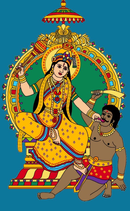 Goddess baglamukhi, painting by Harshit Pustake