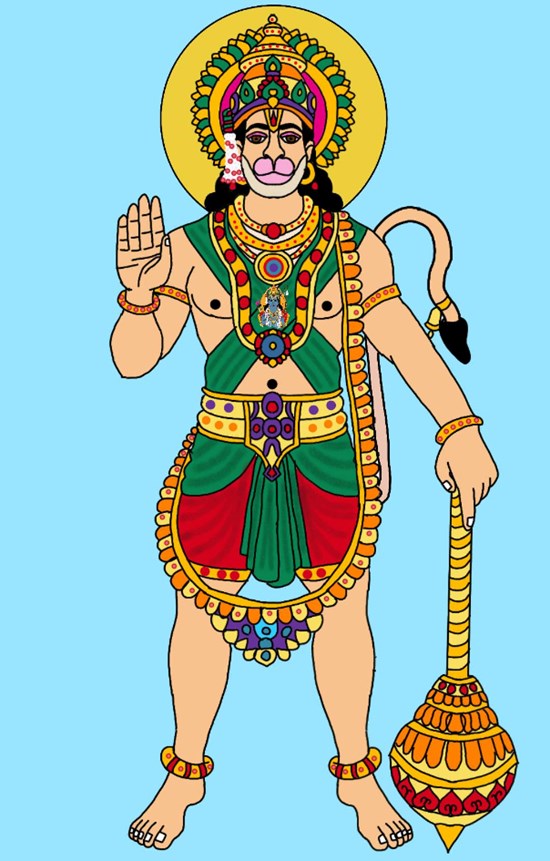 Hanuman, painting by Harshit Pustake