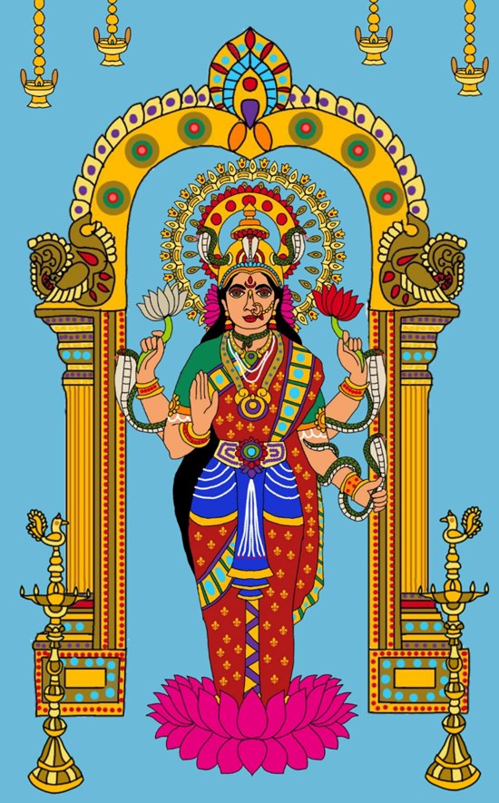 Goddess mansa, painting by Harshit Pustake