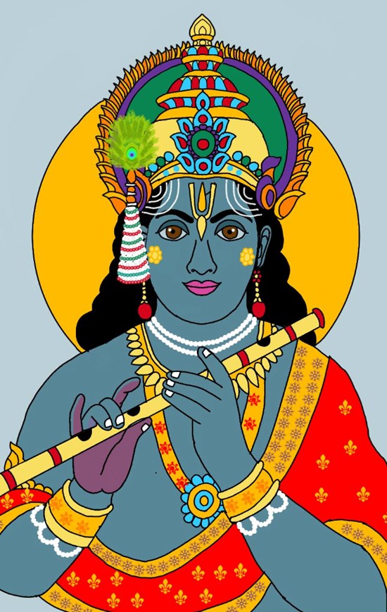 Lord krishna, painting by Harshit Pustake