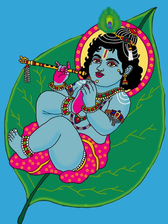 Lord child krishna, painting by Harshit Pustake
