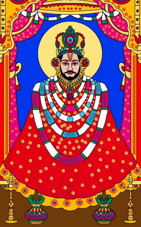 Lord khatu shyam, painting by Harshit Pustake
