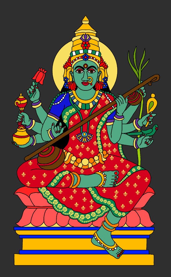 Goddess matangi, painting by Harshit Pustake