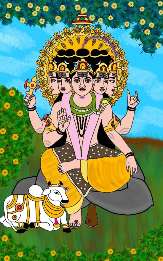 Lord sadashiva, painting by Harshit Pustake