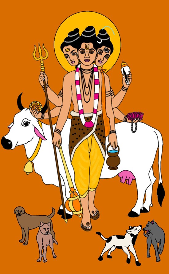 Lord duttatreya, painting by Harshit Pustake