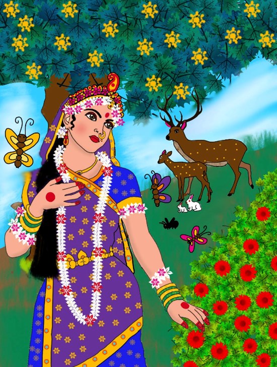 Goddess radha, painting by Harshit Pustake