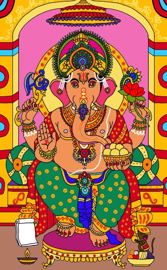Lord ganesha, painting by Harshit Pustake